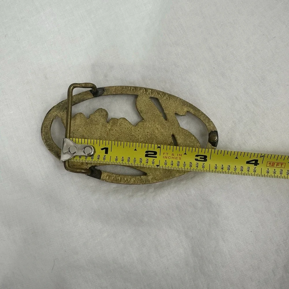 Henry - Brass Oval Belt Buckle Name In Cursive Marked Solid Brass‎ Taiwan